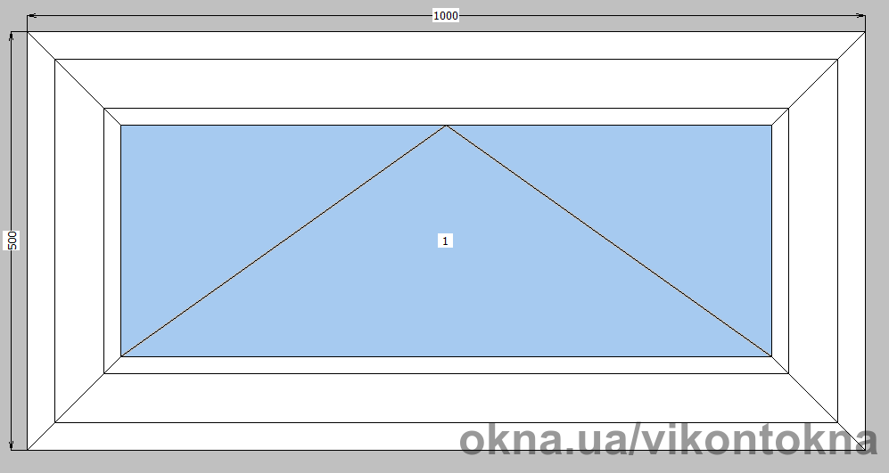 Окно металлопластиковое Rehau Synego 80 mm 1-створчатое поворотное, фурнитура Siegenia, 1000х500 мм, белое